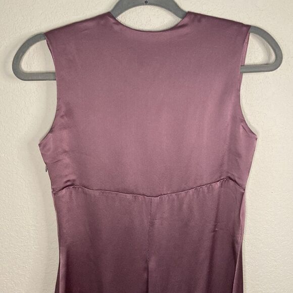 Vintage Silk Orlando Espinoza Purple V-Neck MIDI Dress size 6 - Picture 6 of 16